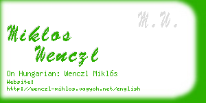 miklos wenczl business card